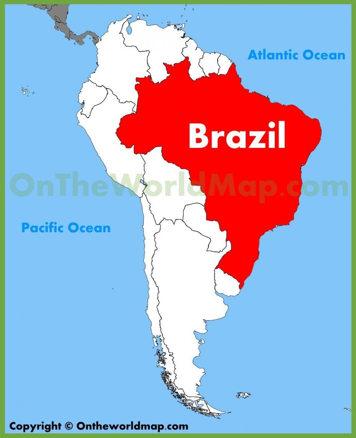 地图，巴西在南美洲