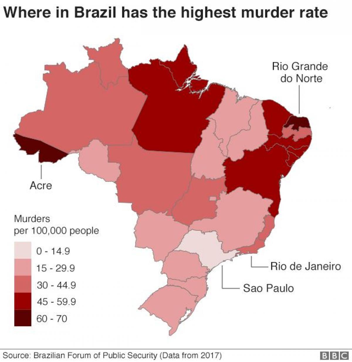 地图巴西犯罪