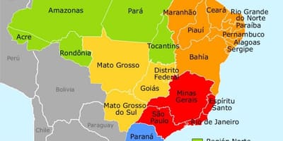 巴西地区地图