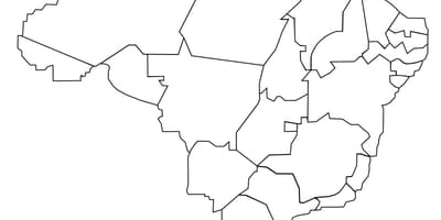 黑色和白色的地图，巴西