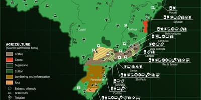 地图巴西的自然资源