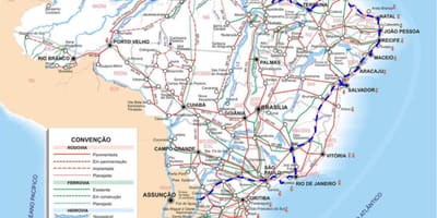 地图巴西transports