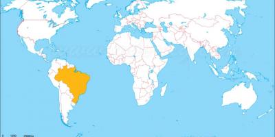 位置，巴西在世界地图